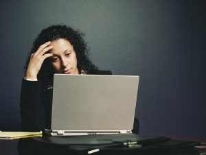 woman on computer